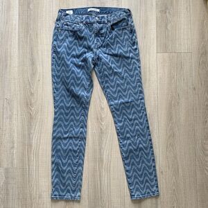 PacSun Blue Wavy Pattern Print Skinny Jeans Men's 31x32